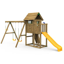 PLAY HOUSE W/ SWING BEAM/RISER KIT & SLIDE