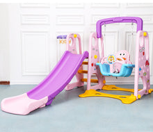 Plastic Slippery Slide  Multifunction Swing Basketball Stand