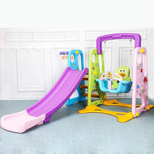 Plastic Slippery Slide  Multifunction Swing Basketball Stand