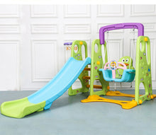 Plastic Slippery Slide  Multifunction Swing Basketball Stand