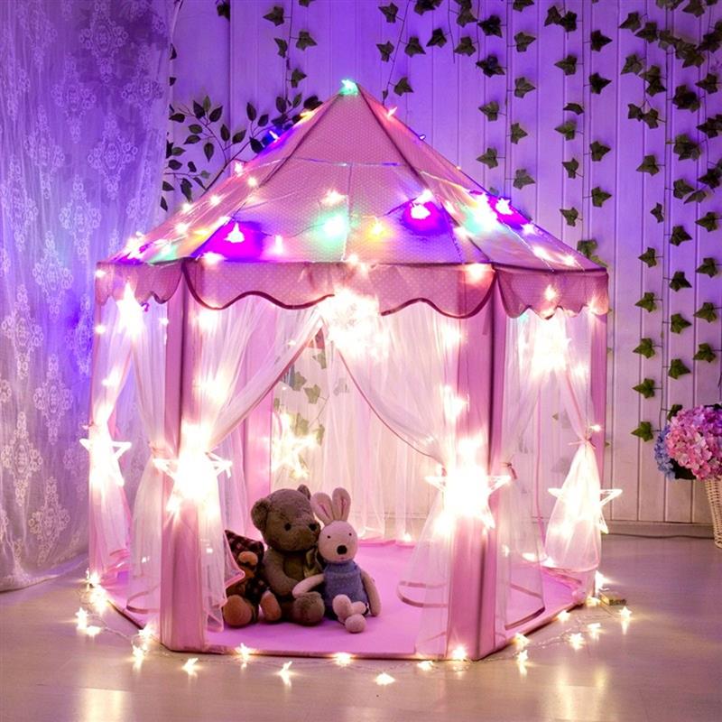 Portable Princess Castle Play Tent With Led Light – MousePlayHouse